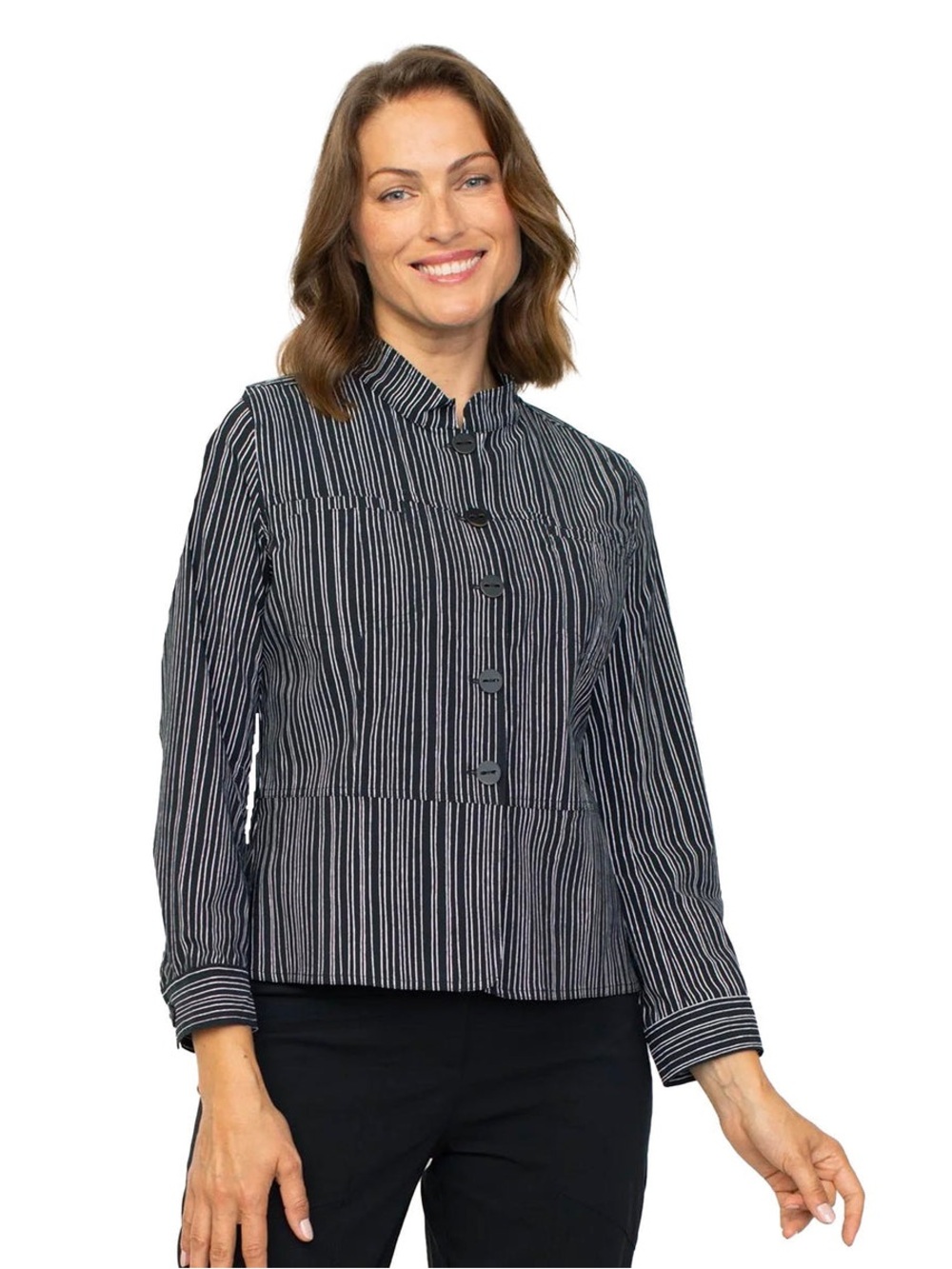 NWT POWER STRETCH SHAPED JACKET IN BLACK - 17570 - SIZE L